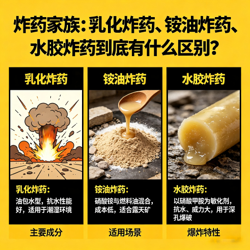 吴兴炸药家族：乳化炸药、铵油炸药、水胶炸药到底有什么区别？